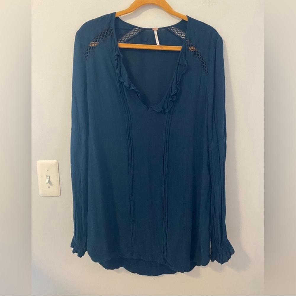 Free People V Neck Ruffle Tunic - Picture 2 of 7